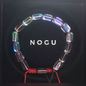 🌈🌈 NOGU Mini Rainbow Supernova Galaxy Glass Pebble x Red String Bracelet 🌈🌈